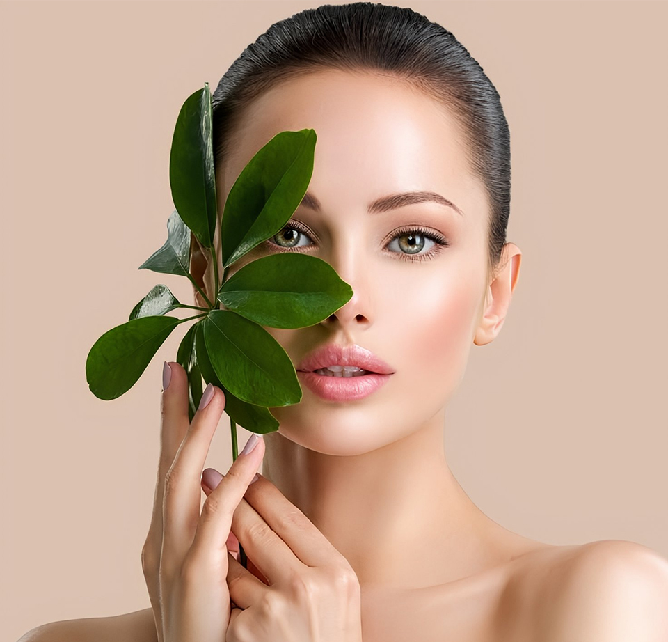 Model holding flowers